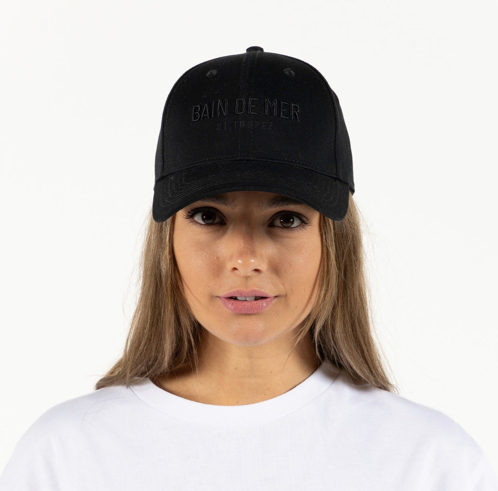 BLACK BDM WOMANʼS CAP - BAIN DE MER USA I Luxury Swimwear & Casual wear