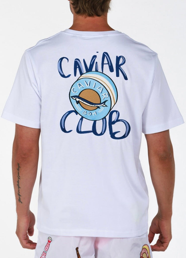 CAVIAR CLUB WHITE | Menʼs OS T - Shirt - BAIN DE MER USA I Luxury Swimwear & Casual wear