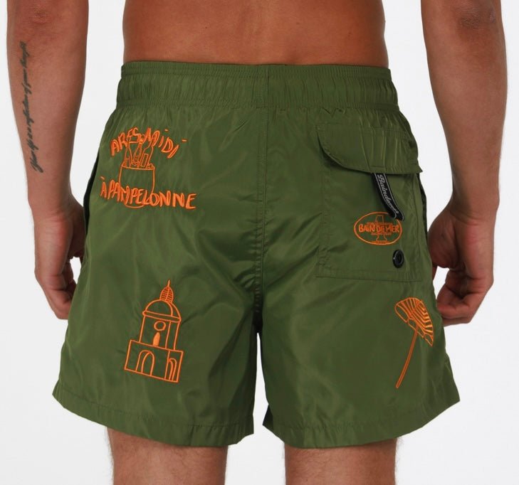 FRENCH RIVIERA | Mens Swimwear MILITARY GREEN - BAIN DE MER USA I Luxury Swimwear & Casual wear