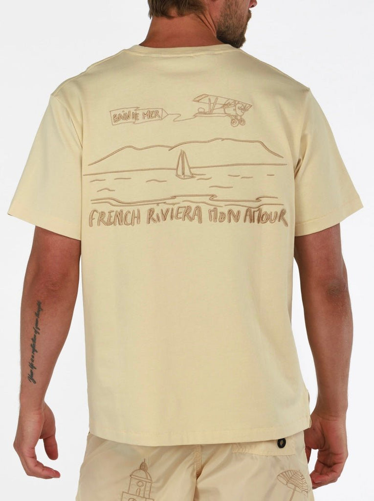 FRENCH RIVIERA SAND | Menʼs OS T - Shirt - BAIN DE MER USA I Luxury Swimwear & Casual wear