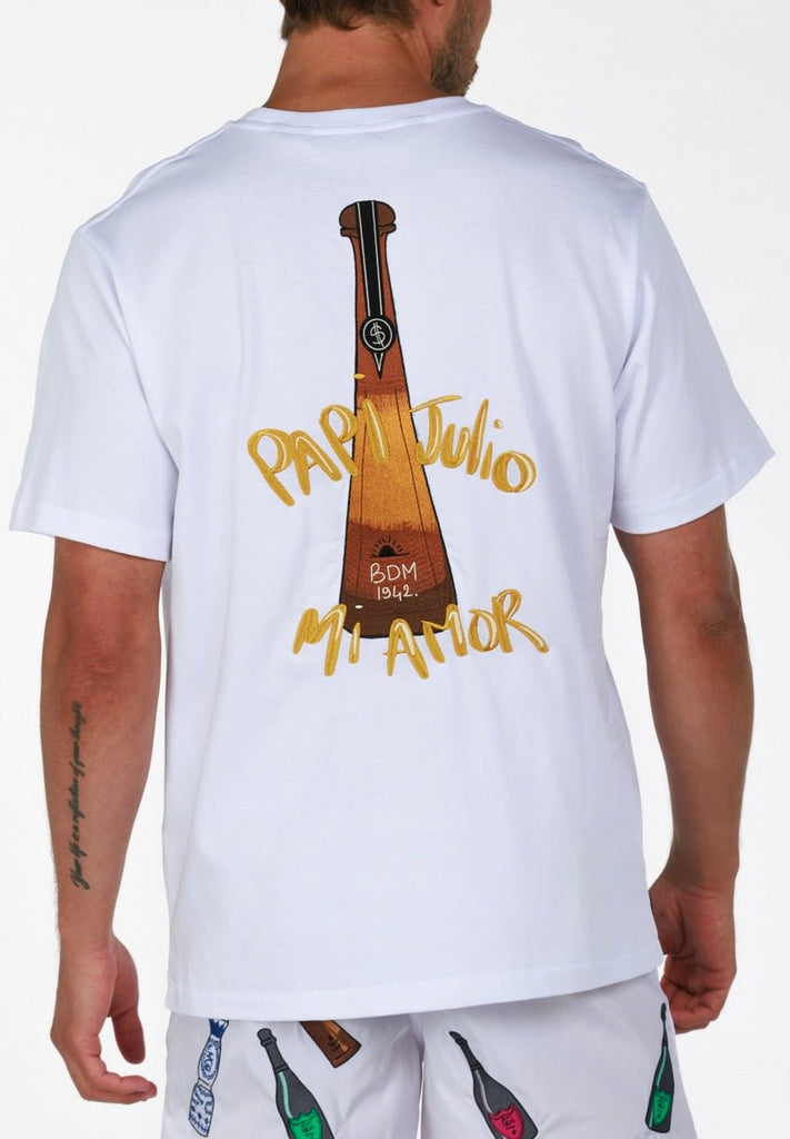 PAPI JULIO WHITE | Menʼs OS T - Shirt - BAIN DE MER USA I Luxury Swimwear & Casual wear