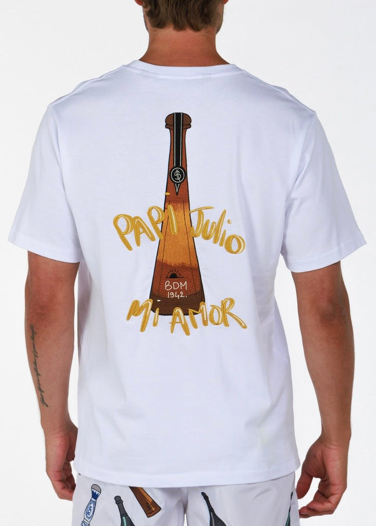 PAPI JULIO WHITE | Menʼs OS T - Shirt - BAIN DE MER USA I Luxury Swimwear & Casual wear