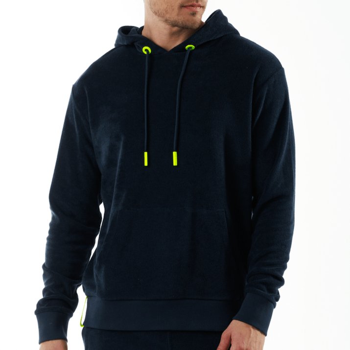 BOHEME NAVY BLUE | Towelling Hoodie - BAIN DE MER USA I Luxury swimwear & casual wear