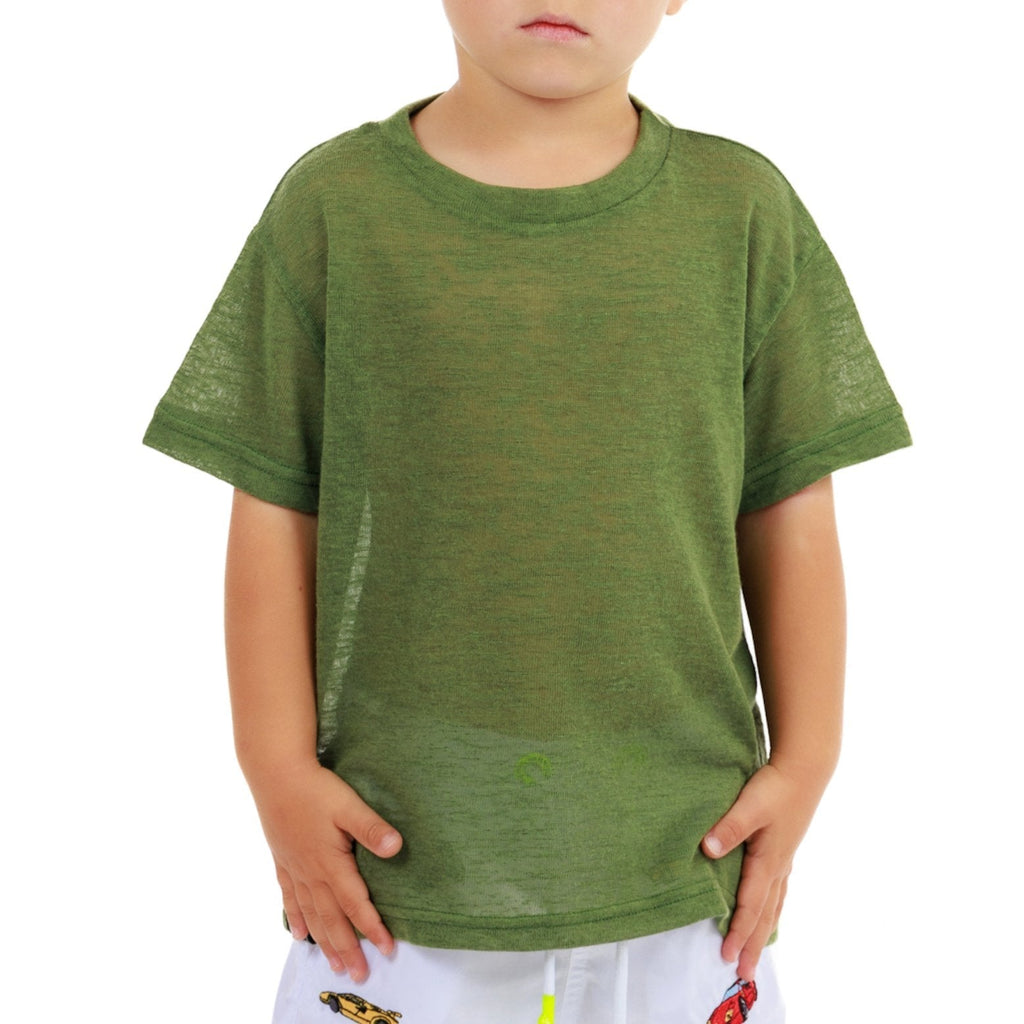 L'ORMEAUX TIFFANY BLUE| Kids Linen T-Shirt - BAIN DE MER USA I Luxury Swimwear & Casual wear