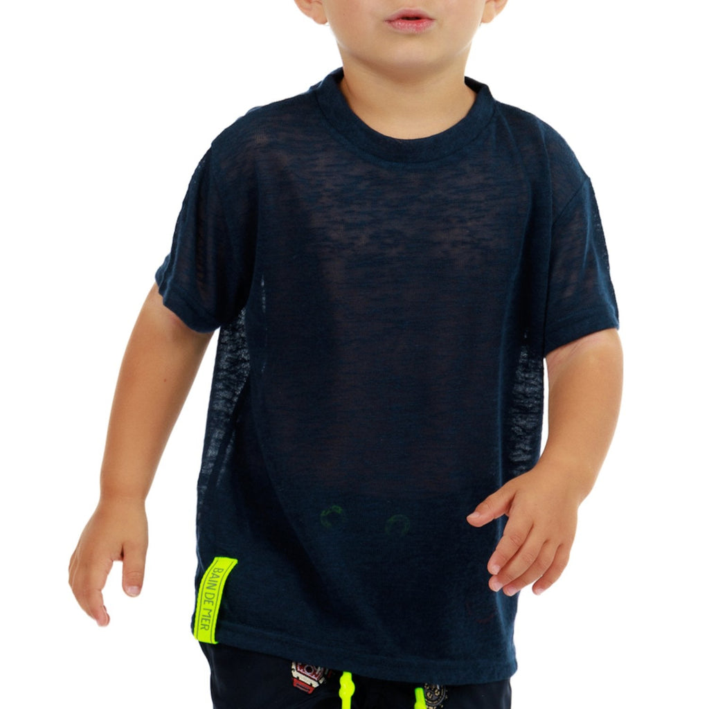 L'ORMEAUX TIFFANY BLUE| Kids Linen T-Shirt - BAIN DE MER USA I Luxury Swimwear & Casual wear