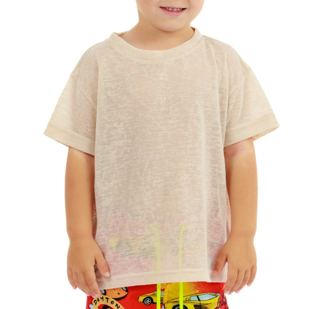 L'ORMEAUX TIFFANY BLUE| Kids Linen T-Shirt - BAIN DE MER USA I Luxury Swimwear & Casual wear