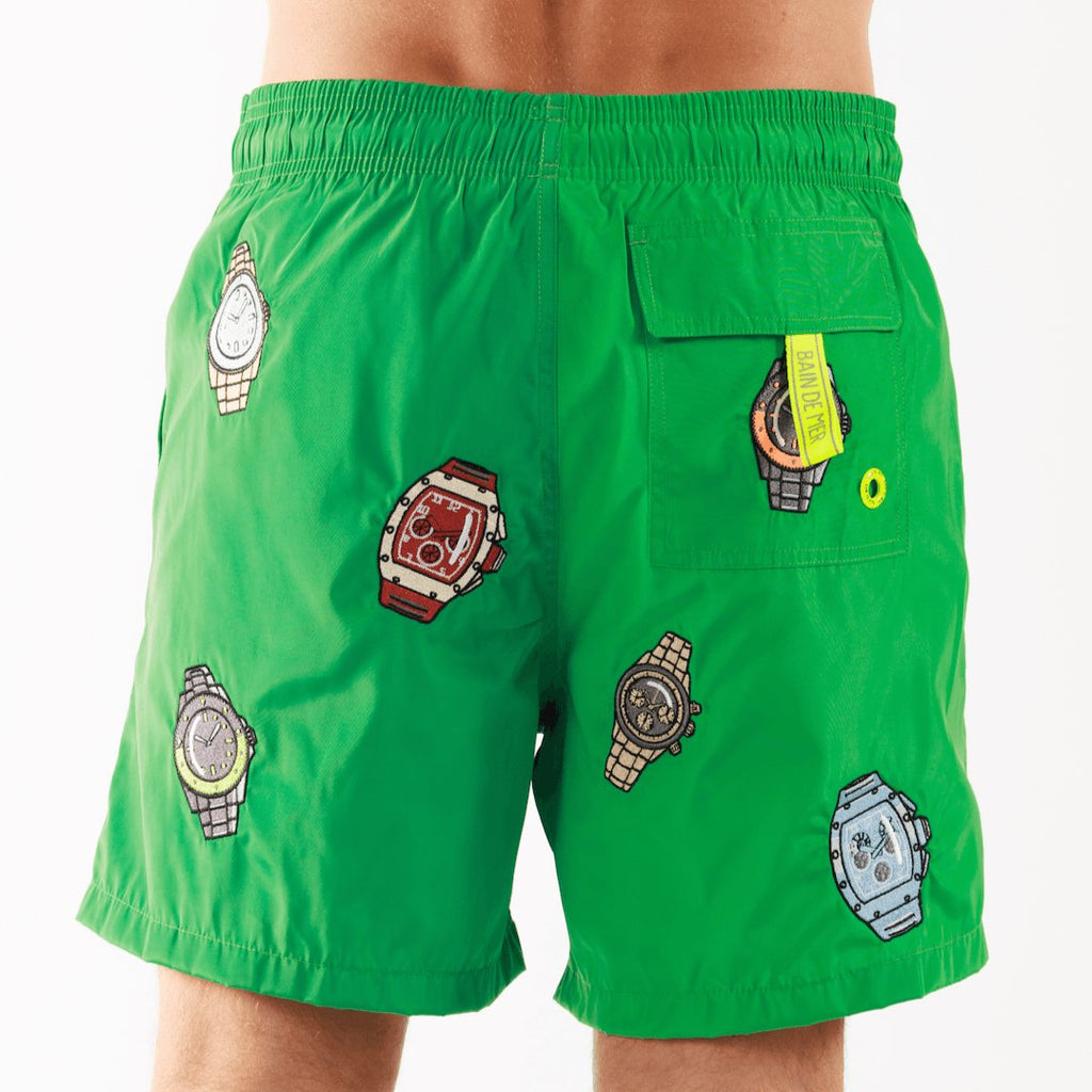 SALIN GREEN | Mens Swimwear THE WATCH ALLOVER - BAIN DE MER USA I Luxury Swimwear & Casual wear