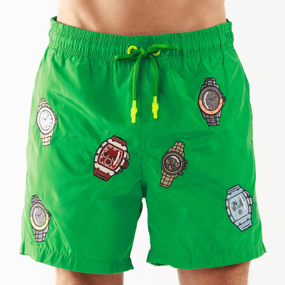 SALIN GREEN | Mens Swimwear THE WATCH ALLOVER - BAIN DE MER USA I Luxury Swimwear & Casual wear
