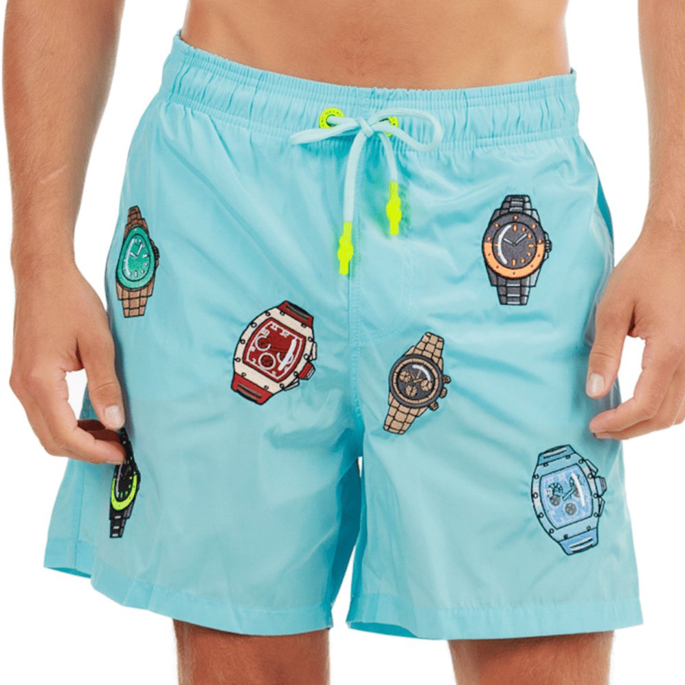 SALIN SKY BLUE | Mens Swimwear THE WATCH ALLOVER - BAIN DE MER USA I Luxury Swimwear & Casual wear